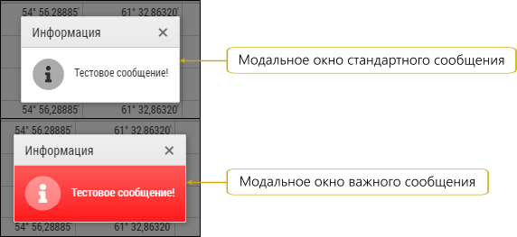 Типы модальных окон сообщений